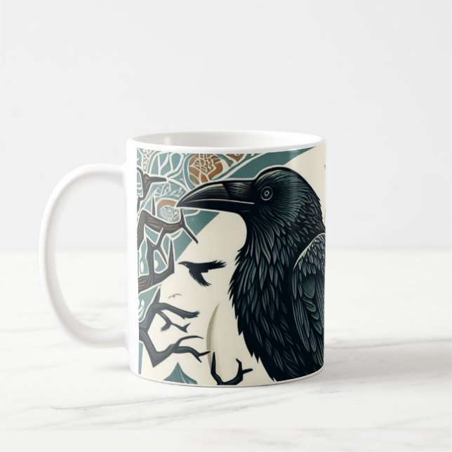Taza con los cuervos de Odín Kaffeetasse (Links)