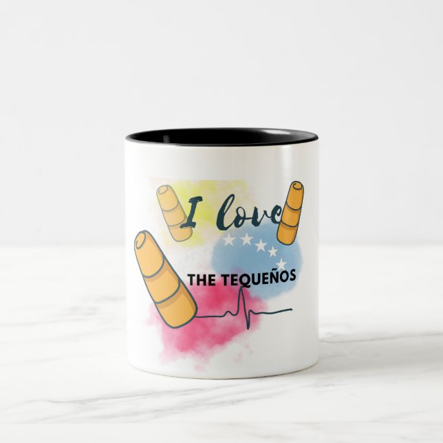 taza con motivo tradicional aperitivo venezolano  zweifarbige tasse (Mittel)