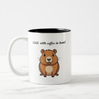Taza de café blanca diseño capibara zweifarbige tasse