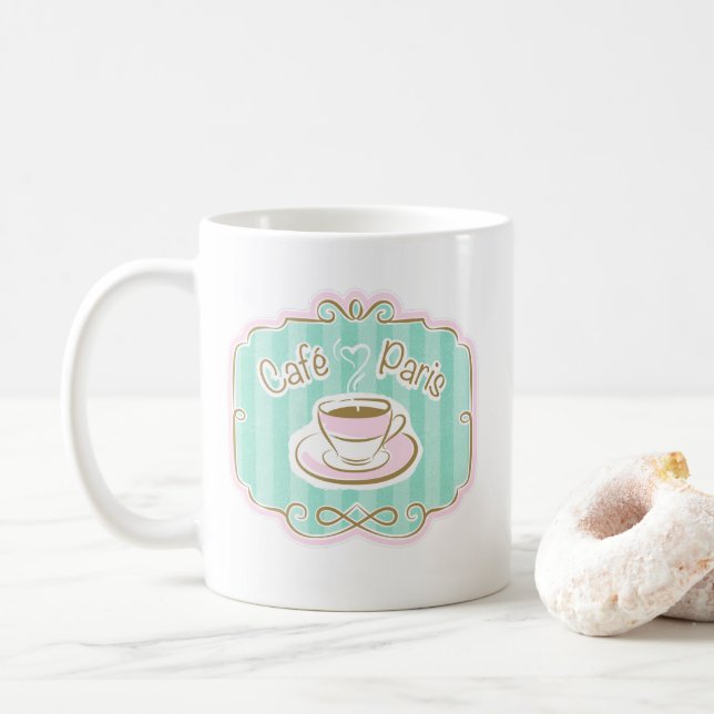 Taza De Café Café Paris Kaffeetasse (Mit Donut)