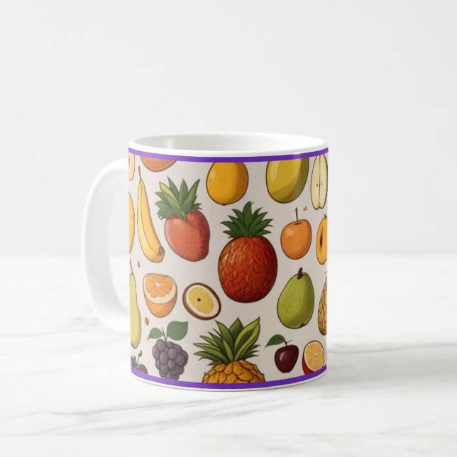 taza de café con diseño de frutas kaffeetasse (Vorderseite Links)