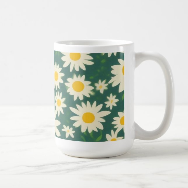 Taza de Café con Diseño de Margaritas Kaffeetasse (Rechts)