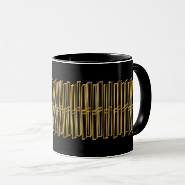 Taza de café con diseño geométrico negro tasse (VorderseiteRechts)