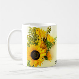 Taza de cafe diseño girasol y frace motivadora  kaffeetasse