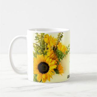 Taza de cafe diseño girasol y frace motivadora  kaffeetasse