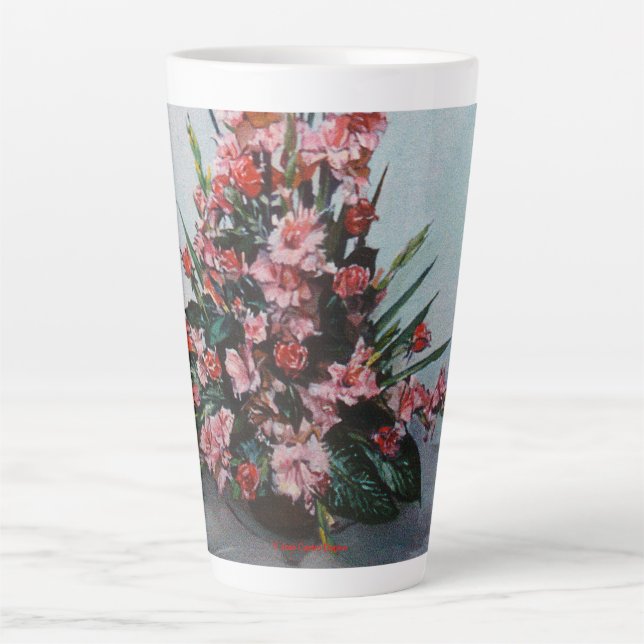 Taza De Café Latte Bodegón de flores Milchtasse (Vorderseite)