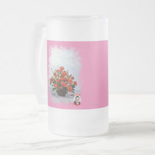 Taza de Cristal Esmerilado Bodegón de flores Mattglas Bierglas