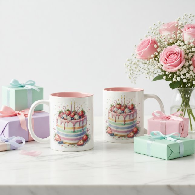 Taza de cumpleaños  zweifarbige tasse (Von Creator hochgeladen)