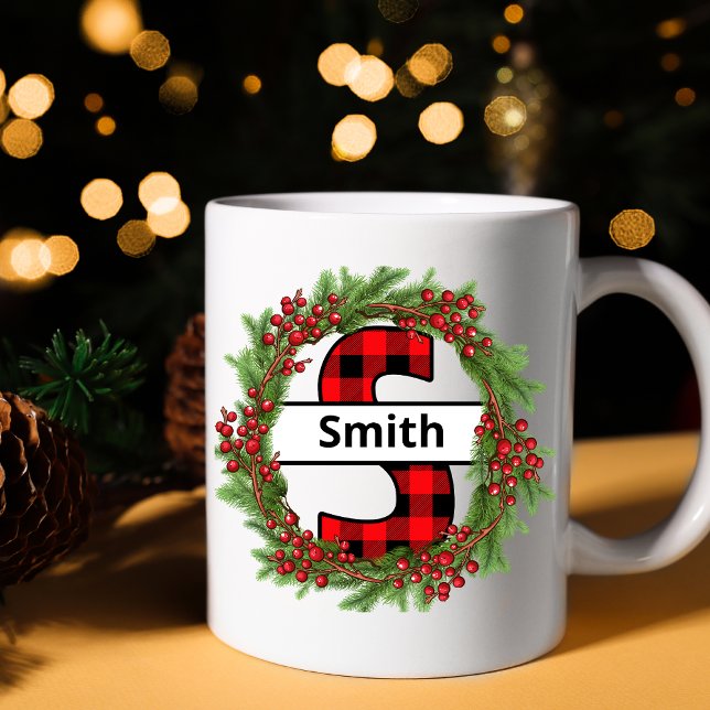 "Taza de navidad personalizada con letra S. Kaffeetasse (Von Creator hochgeladen)