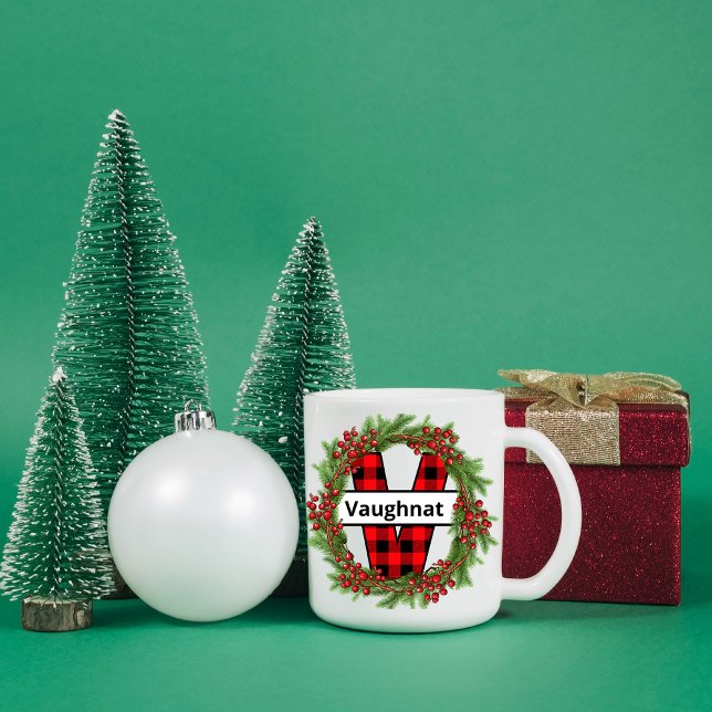 "Taza de navidad personalizada con letra V" Coff Kaffeetasse (Von Creator hochgeladen)