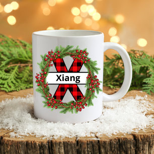 "Taza de navidad personalizada con letra X" Coff Kaffeetasse