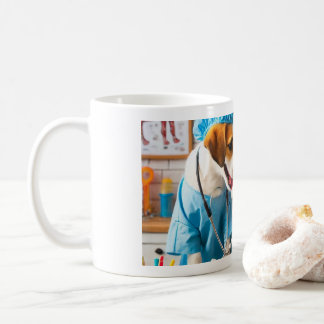 Taza de parejas de perros médicos por día del amor kaffeetasse