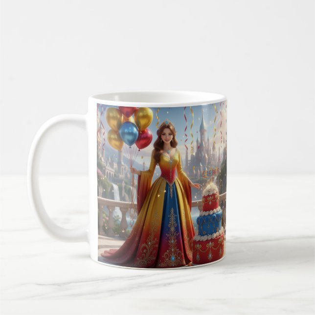Taza de Princesa – Diseño de Cumpleaños con Pastel Kaffeetasse (Links)