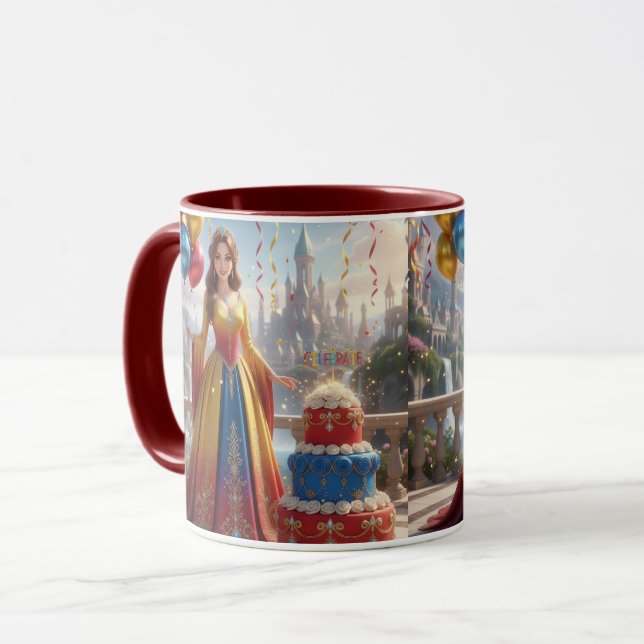 Taza de Princesa – Diseño de Cumpleaños con Pastel Tasse (Vorderseite Links)