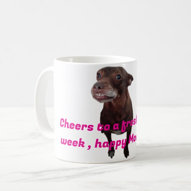 Taza desayuno con perrito divertido kaffeetasse (Vorderseite Links)