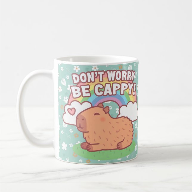 Taza Don't Worry Be Cappy Capibara Carpincho Kaffeetasse (Links)