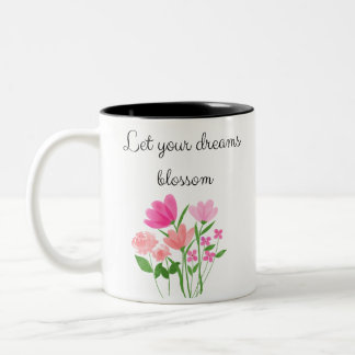 Taza flores mug motivacional zweifarbige tasse