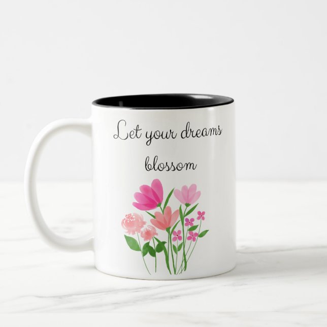 Taza flores mug motivacional zweifarbige tasse (Links)