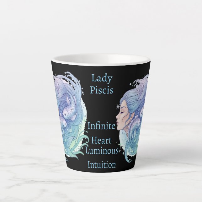 Taza Lady Piscis – Mística en cada sorbo Milchtasse (Vorderseite)