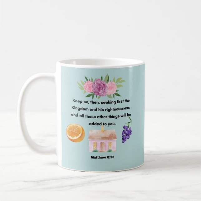 Taza "Matthew 6:33" Kaffeetasse (Links)