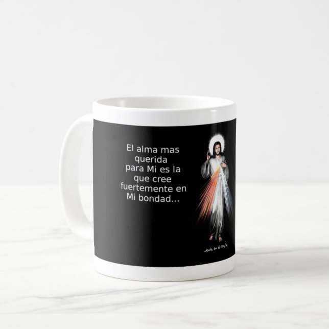 Taza mensaje de Jesus misericordioso Kaffeetasse (Vorderseite Links)