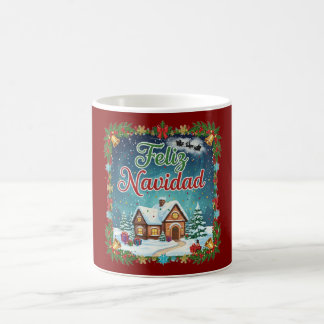 Taza navideña con diseño colorido y festivo kaffeetasse