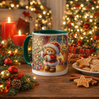 Taza navideña con un adorable osito Taza Tasse