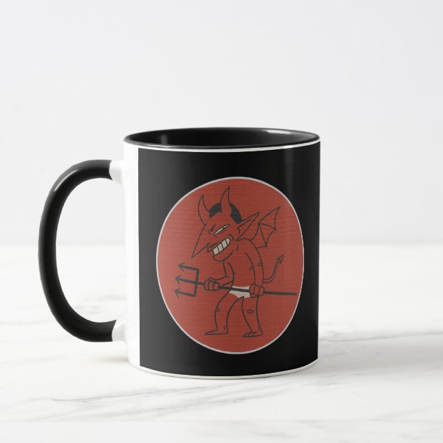 Taza negra original personalizada diablo.  tasse (Links)