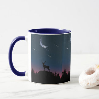 Taza Noche de Luna Menguante en el Bosque y Venado Tasse