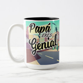Taza Papá Eres Genial Combi Zweifarbige Tasse