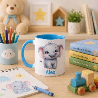 Taza para niños personalizada con diseño de animal tasse