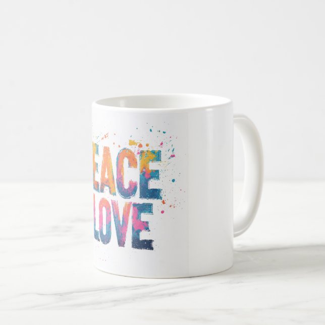 Taza Peace and Love Kaffeetasse (VorderseiteRechts)