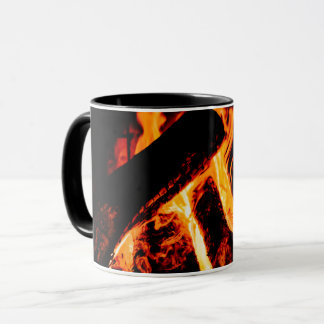 Taza personalizada con fotografía fuego chimenea tasse