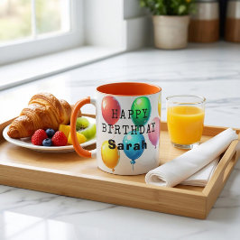 Taza personalizada “Happy Birthday” con globos  Tasse