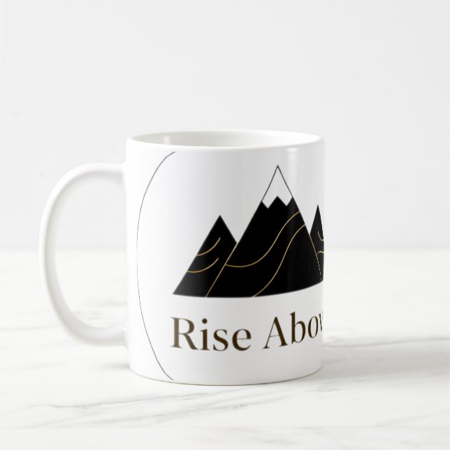 Taza Premium ‘Rise Above’ – Minimalista, Elegante  Kaffeetasse (Links)