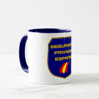 Taza Seguridad Privada España Placa Azul Tasse