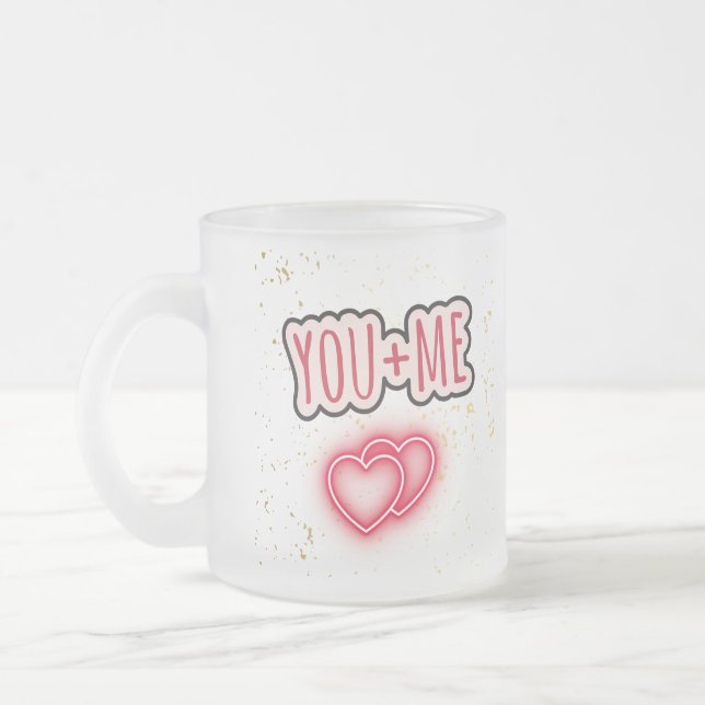 Taza semitransparente You + Me Mattglastasse (Links)