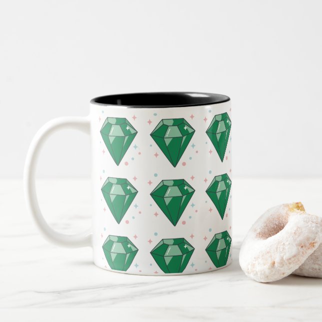 Taza Varias esmeraldas Zweifarbige Tasse (Mit Donut)