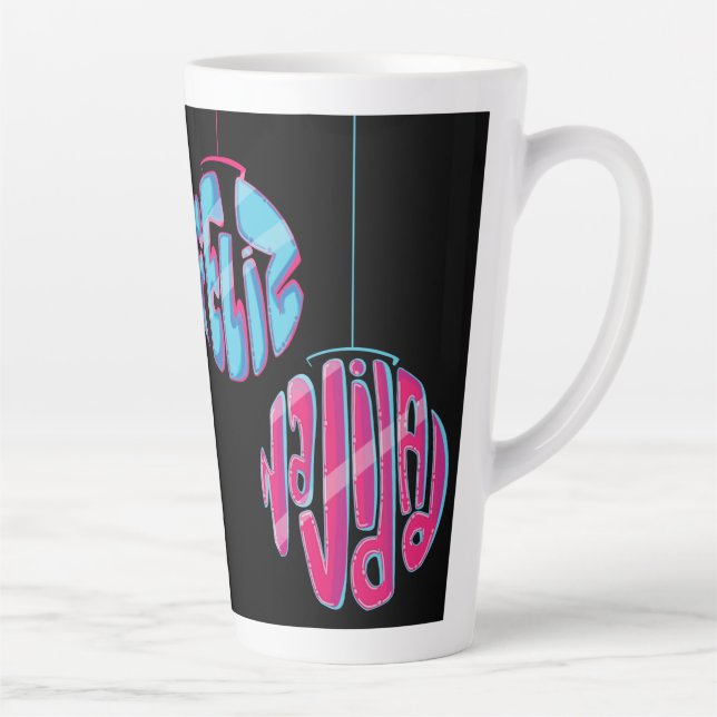 Tazas de café latte ilustración de "FELIZ NAVIDAD" Milchtasse (Rechts)