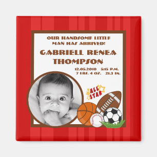 {TBA} 2"x2" All Star Red Announctions Magnet