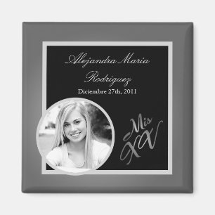 {TBA} 2"x2" Mis XV Silver Ankündigungsmagnet Magnet