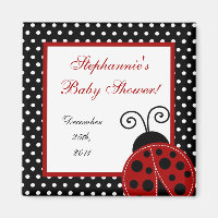 {TBA} 2"x2" Red Ladybug Gastgeschenk Magnet