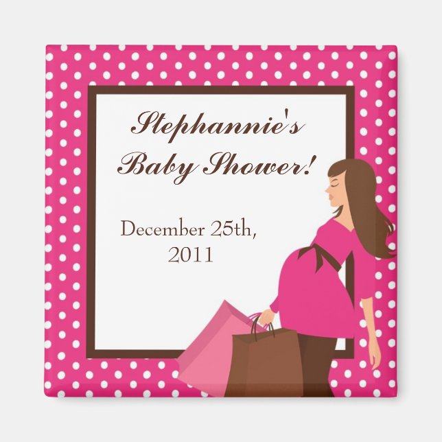 {TBA} 2"x2" Rosa Mod Mama Polka Gastgeschenk Magne Magnet (Vorne)