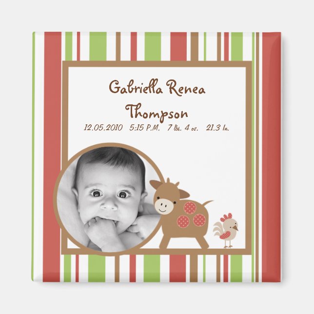 {TBA} 2"x2" Stalltiere Ankündigungsmagnet Magnet (Vorne)