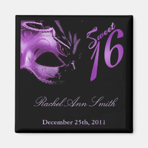 {TBA} 2"x2" Sweet 16 Lila Flieder Gefallen Magnet