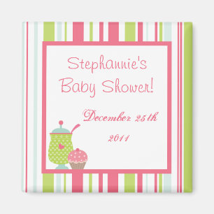 {TBA} 2"x2" Tea Party Pink Pastel Favor Magnet