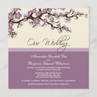 {TBA} Cherry Blossom Wedding Invitation (lilac) Einladung