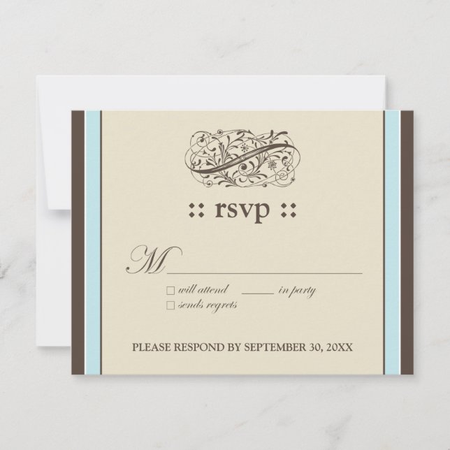 {TBA} Einfach elegante 4,25x5,5"-Antwortkarte RSVP Karte (Vorderseite)