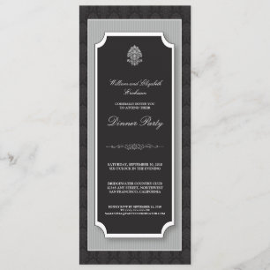 {TBA} Elegante Damast-Einladung zur Dinnerparty (s Einladung