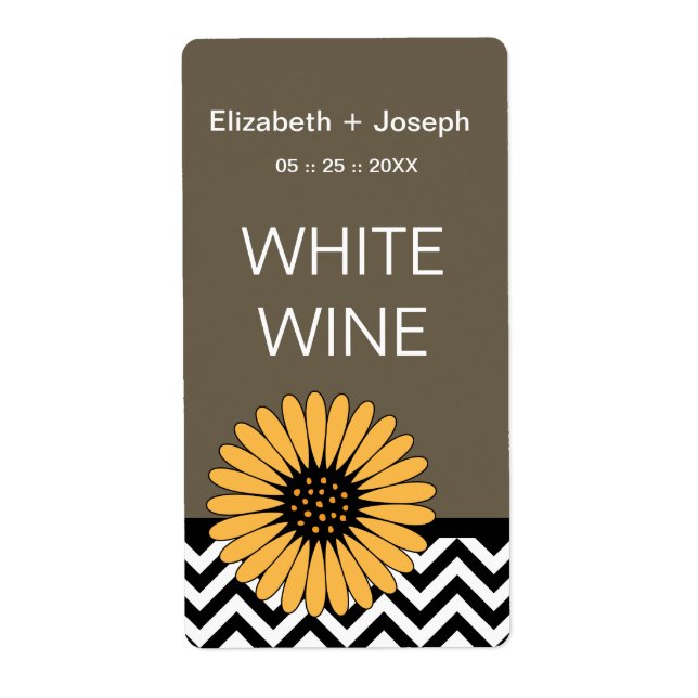 (TBA) Gerbera Daisy & Zickzack Wine Labels (Vorne)